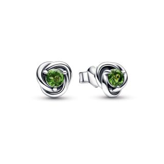 August Spring Green Eternity Circle Stud Earrings