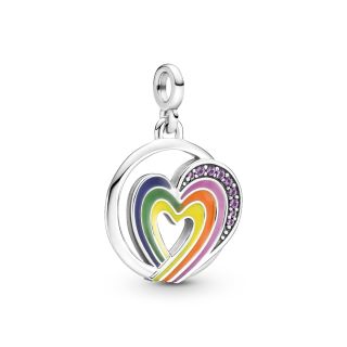 Pandora ME Rainbow Heart of Freedom Medallion * RETIRED *