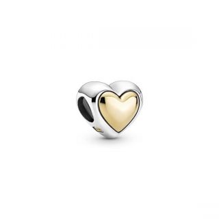 Domed Golden Heart Charm