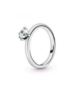 Clear Heart Solitaire Ring