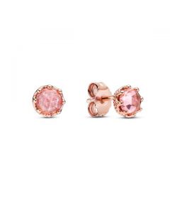 Pink Sparkling Crown Stud Earrings - Pandora Rose™