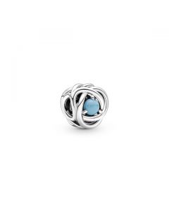 Turquoise Blue Eternity Circle Charm - December