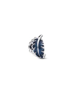 Blue Curved Feather Charm